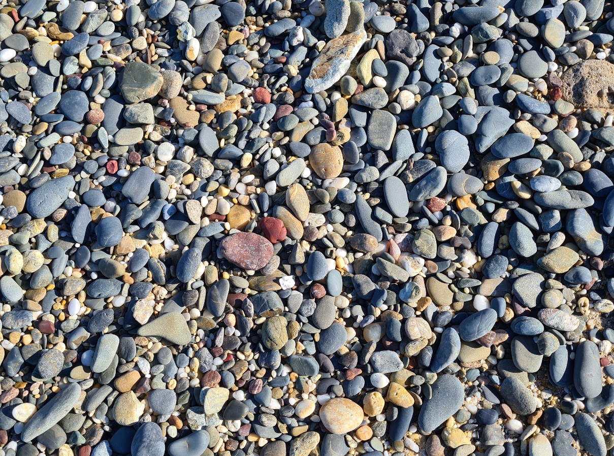 Coloured beach pebbles