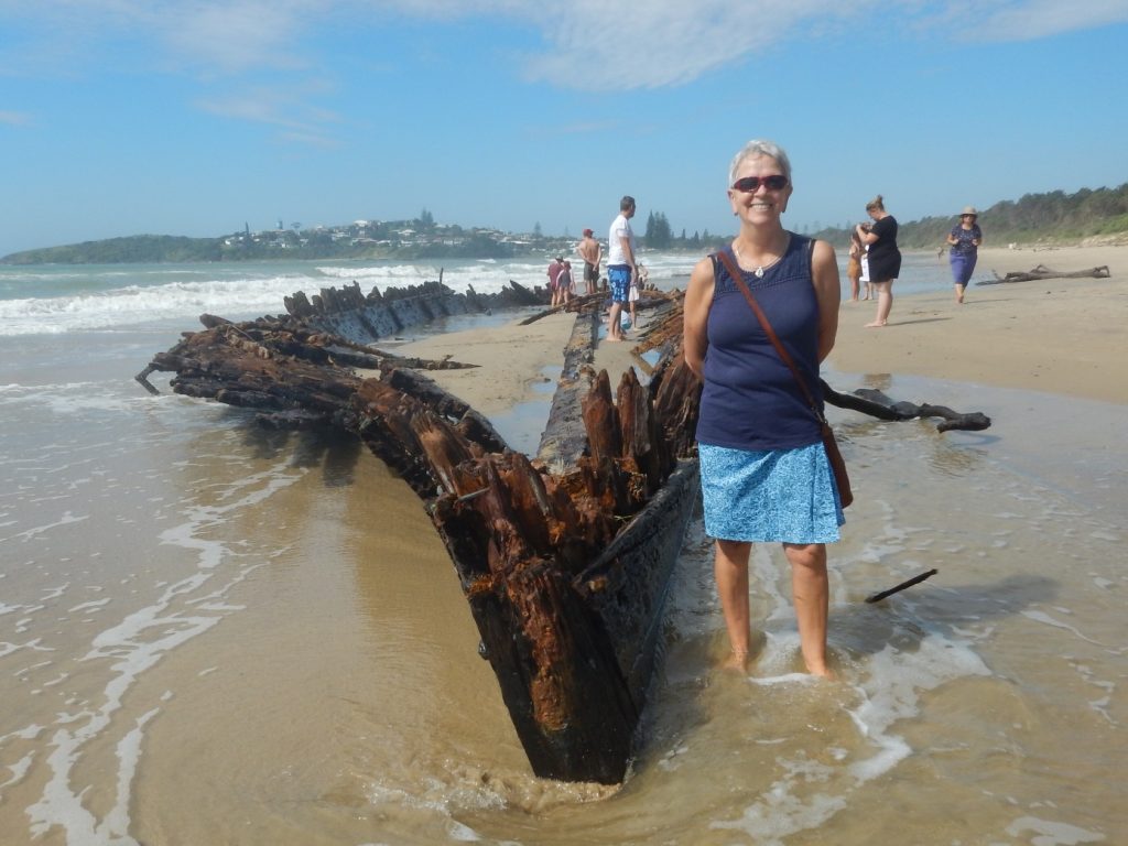 The Buster shipwreck on Woolgoolga Beach